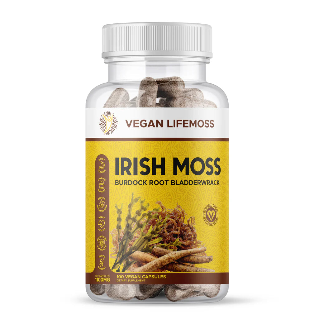 Irishmoss, Bladderwrack, and Burdock Root Capsules