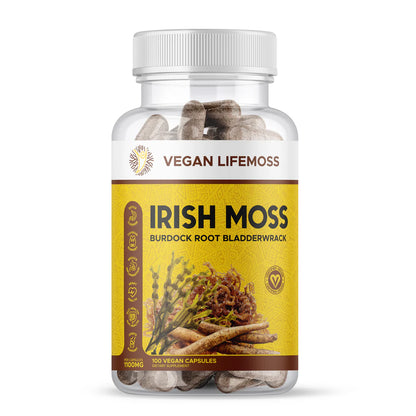 Irishmoss, Bladderwrack, and Burdock Root Capsules